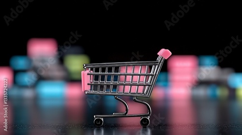 Wallpaper Mural Online Shopping Cart  E commerce  Retail  Miniature  Digital Marketplace  Business Concept Torontodigital.ca