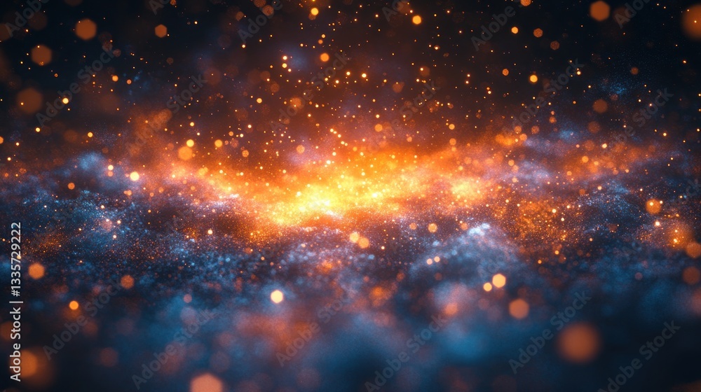 Cosmic Dust and Nebula: A Celestial Tapestry of Orange and Blue Cosmic Dust and Nebula: A Celestial Tapestry of Orange and Blue