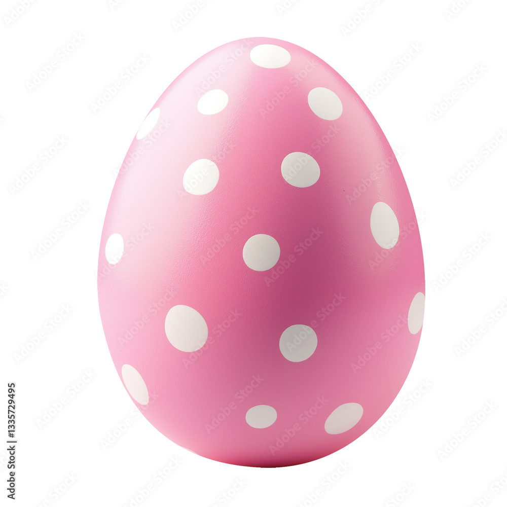 Cut out image of speckled easter egg. Pink egg with white dots isolated on transparent background. Happy Easter day. Cut out image of speckled easter egg. Pink egg with white dots isolated on transparent background. Happy Easter day.