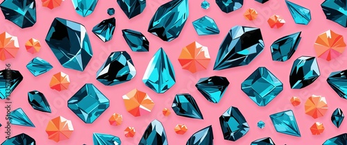 topaz pattern on pink plain background digital abstract art work illustration design