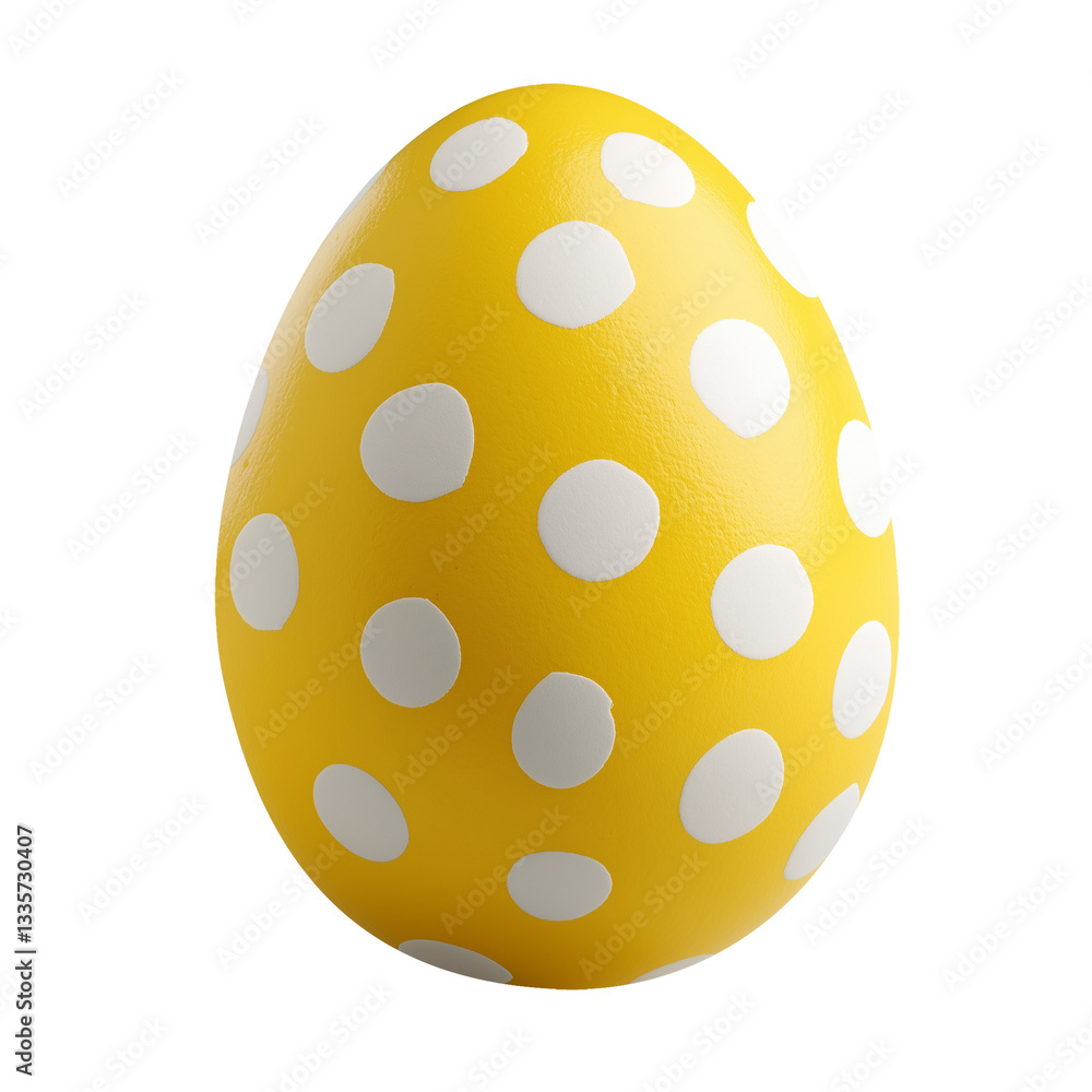 Cut out image of speckled easter egg. Yellow egg with white dots isolated on transparent background. Happy Easter day. Cut out image of speckled easter egg. Yellow egg with white dots isolated on transparent background. Happy Easter day.