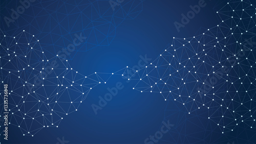 Abstract plexus technology futuristic network background. Blue social network background. emplate for science and technology presentation.