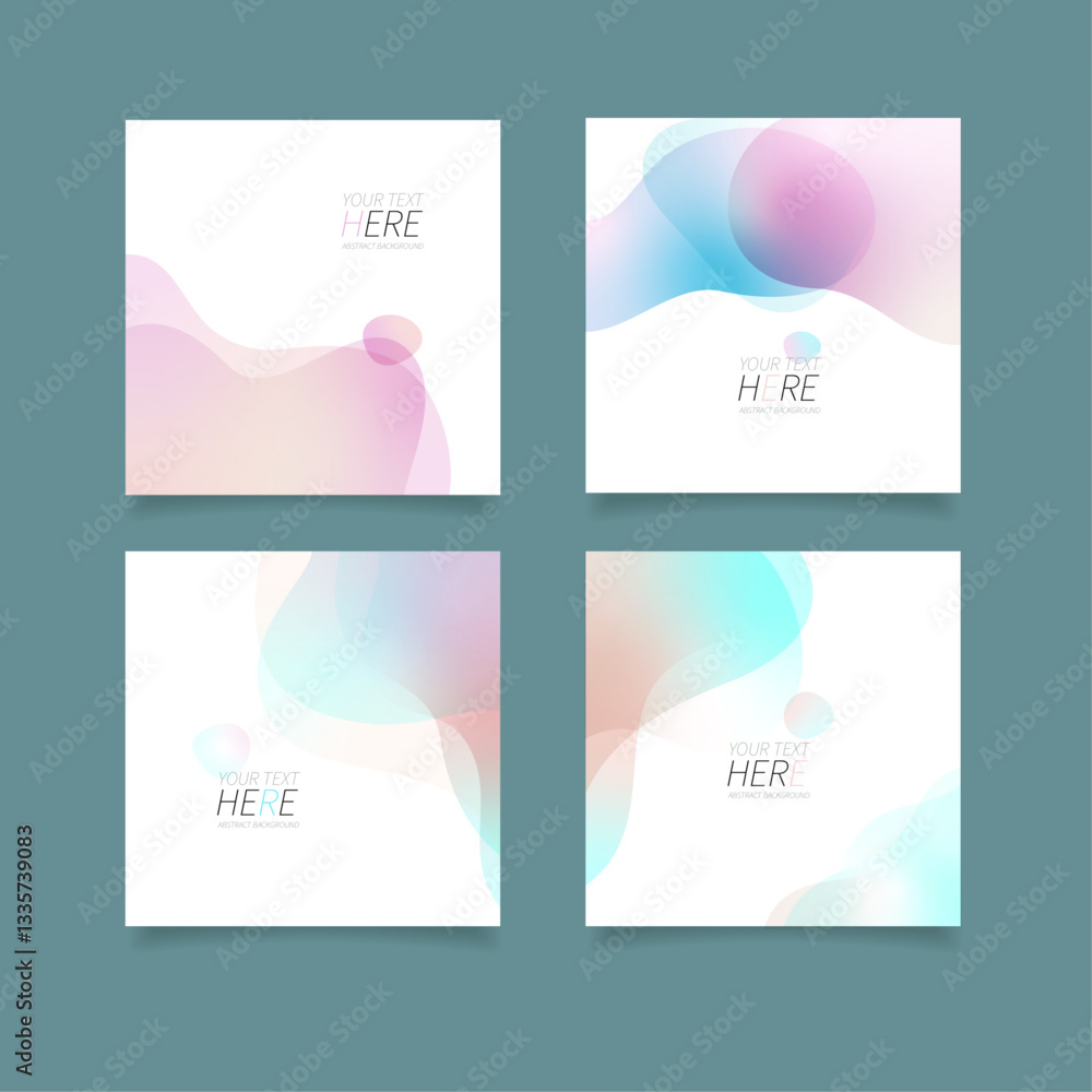 Fototapeta premium Set of abstract vector backgrounds with line waves.Vector illustration.