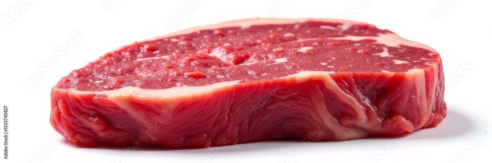 Raw beef chuck roast with marbling isolated on white, meat, marbling, isolated Raw beef chuck roast with marbling isolated on white, meat, marbling, isolated