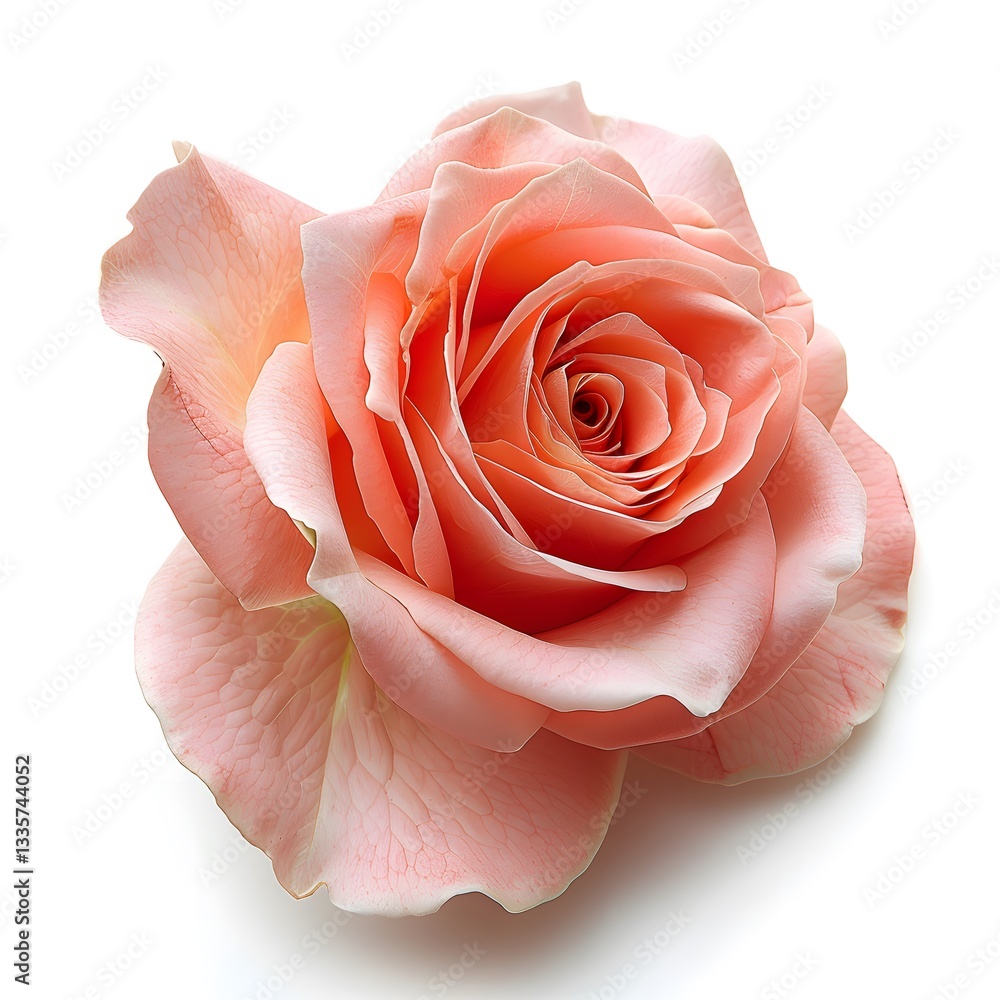 Soft Pink Rose Bloom with Delicate Petals and Subtle Highlights Soft Pink Rose Bloom with Delicate Petals and Subtle Highlights