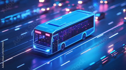 bus with advanced 3D digital technology
