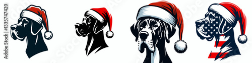 Great Dane Dog wear santa hat as Santa Claus 0803 0352 vector illustration a jolly giant pup bringing Christmas cheer