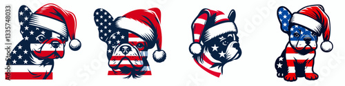 French Bulldog wear santa hat as Santa Claus 0802 2903 vector illustration a jolly pup in festive attire