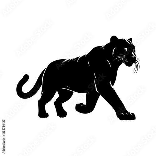 Panther, tiger, silhouette vector file.