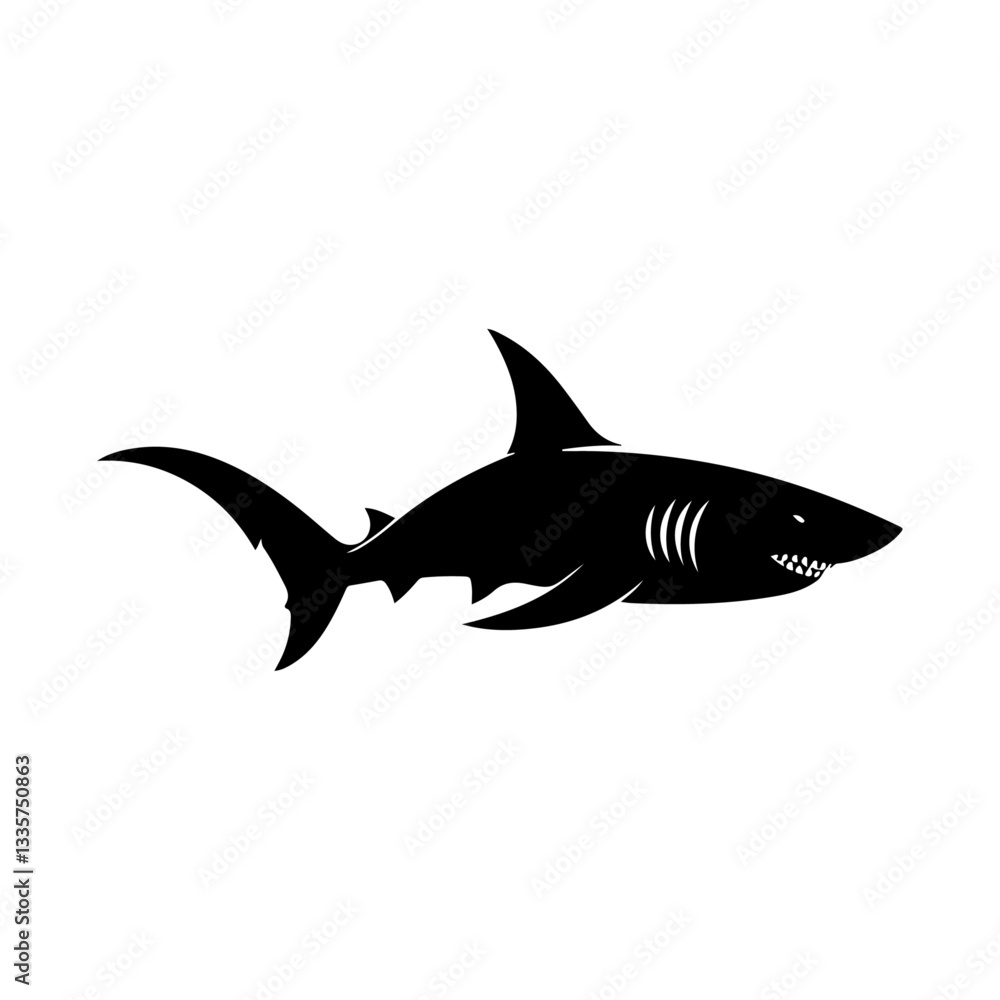 Shark silhouette vector file.