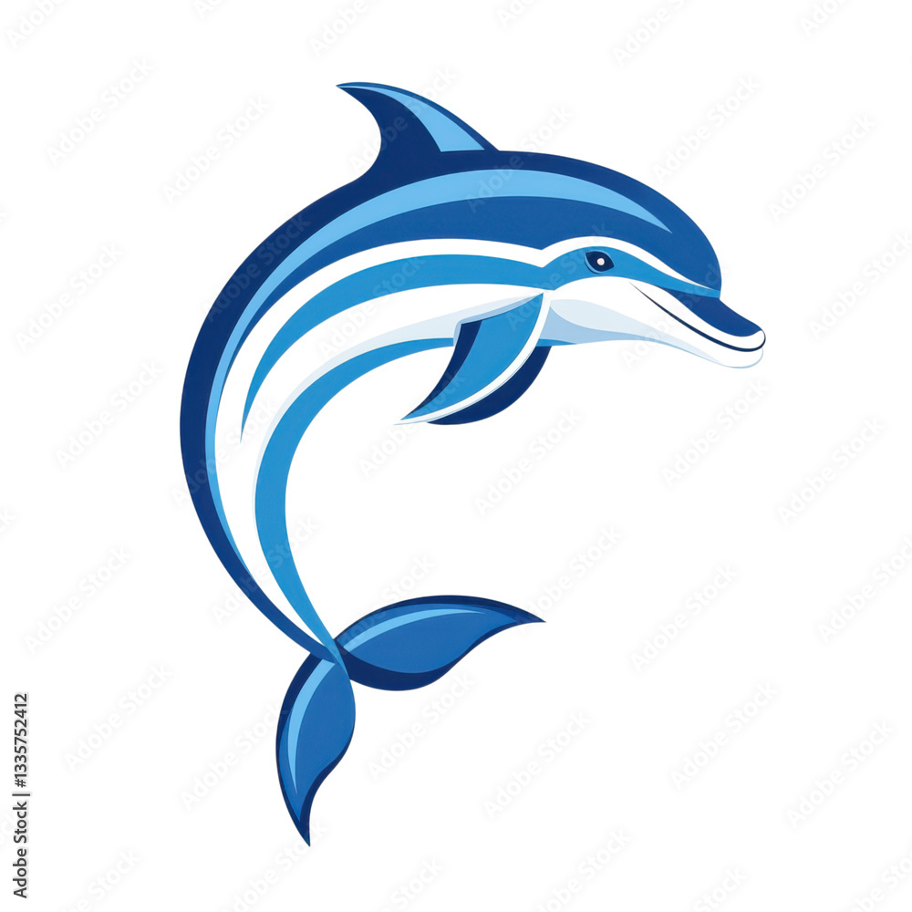Obraz premium isolated transparent Background. vibrant dolphin icon with sleek design and dynamic curves