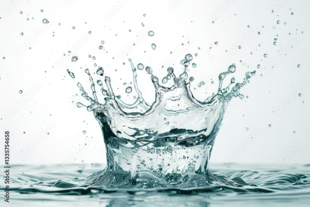 High Detail Visual of Water,Water Splash Isolated on White Background High Detail Visual of Water,Water Splash Isolated on White Background
