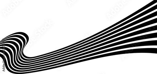 Abstract perspective line stripes with 3d dimensional effect