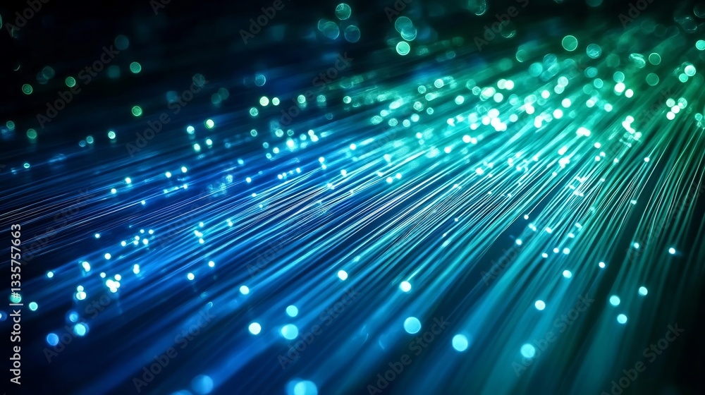 Conceptual illustration of cyber technology showcasing fiber optic threads forming a digital web of infinite connections Conceptual illustration of cyber technology showcasing fiber optic threads forming a digital web of infinite connections