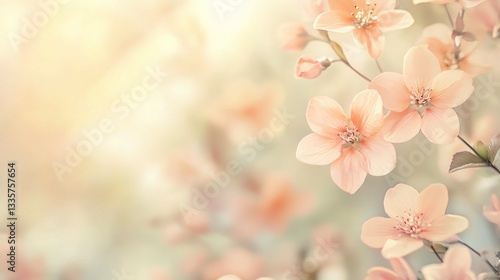 Blossoms in Sunlight: Delicate blossoms, bathed in soft sunlight, create a dreamy and serene floral display, evoking the freshness and tranquility of spring