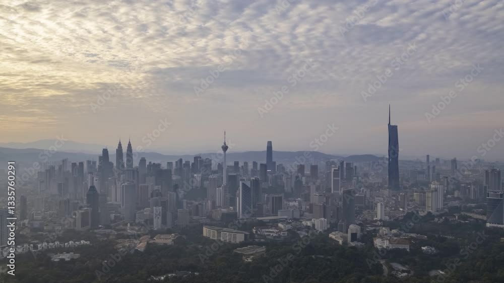 A panoramic view of Kuala Lumpur, showcasing the city's impressive density and architectural diversity. A panoramic view of Kuala Lumpur, showcasing the city's impressive density and architectural diversity.