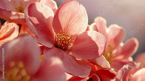 Pink crabapple flowers in bloom