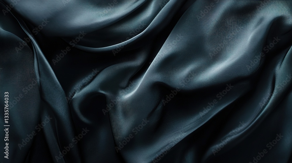 Obraz premium Fluid Silk Elegance: An abstract capture showcasing the mesmerizing flow and luxurious texture of silk fabric, the image reveals the graceful curves and delicate folds.