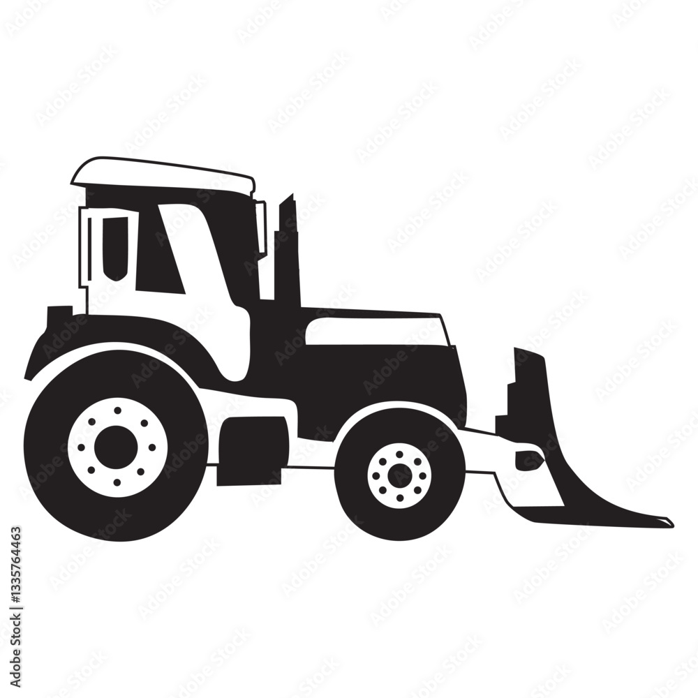 Fototapeta premium illustration of heavy equipment car for construction project,vector,project tools,on white background.