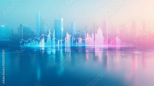 Minimalist Financial Dashboard with Bar Charts and Trend Graphs in Soft Blue