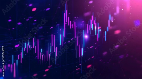 Minimalist Forex Trading Candlestick Chart with Clean Design and Soft Neon Highlights