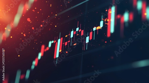 Minimalist Forex Trading Candlestick Chart with Clean Design and Soft Neon Highlights