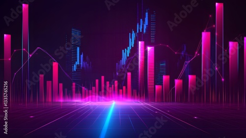 Minimalist Forex Trading Candlestick Chart with Clean Design and Soft Neon Highlights