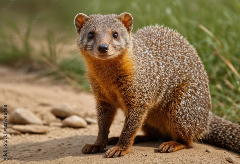 There's a little animal standing on the dirt There's a little animal standing on the dirt