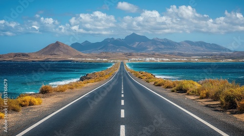 Ocean Road Trip: Coastal Highway with Stunning Mountain Views