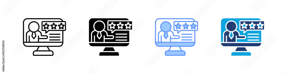 Rating Multi Style Icon Set Vector Rating Multi Style Icon Set Vector