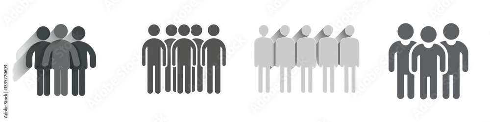 Group figures, various sizes, neutral background isolated on white or transparent Group figures, various sizes, neutral background isolated on white or transparent
