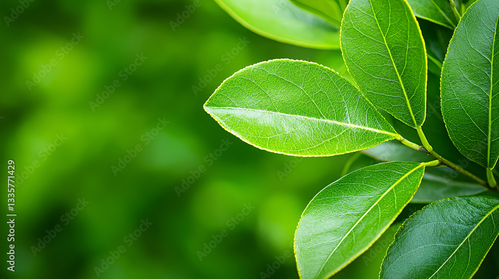 Fresh Green Leaves Displaying Serenity and Life in Nature at Garden Plant Growing Season Fresh Green Leaves Displaying Serenity and Life in Nature at Garden Plant Growing Season