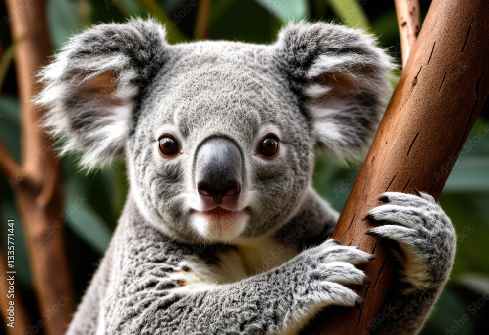 Fototapeta premium There's a koala bear sitting on a branch