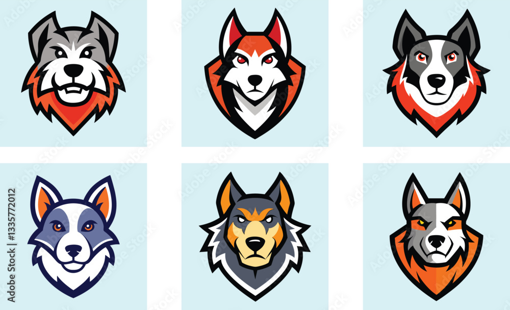 Fototapeta premium Dog head mascot logo design vector