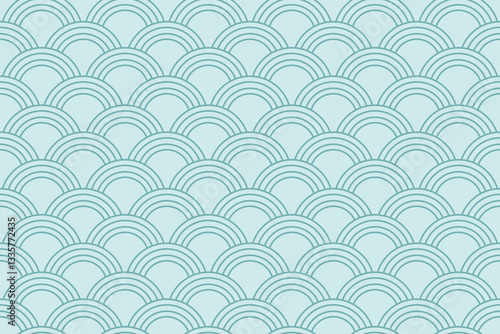 The Japanese sea wave pattern is a semicircular design that is layered from the center in the same direction. During the Heian period, this pattern was used on the costumes of Bugaku performers.