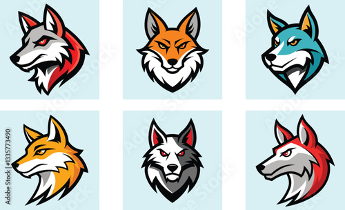 Dingo head mascot logo design vector