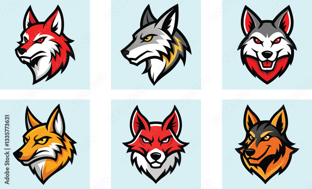 Obraz premium Dingo head mascot logo design vector