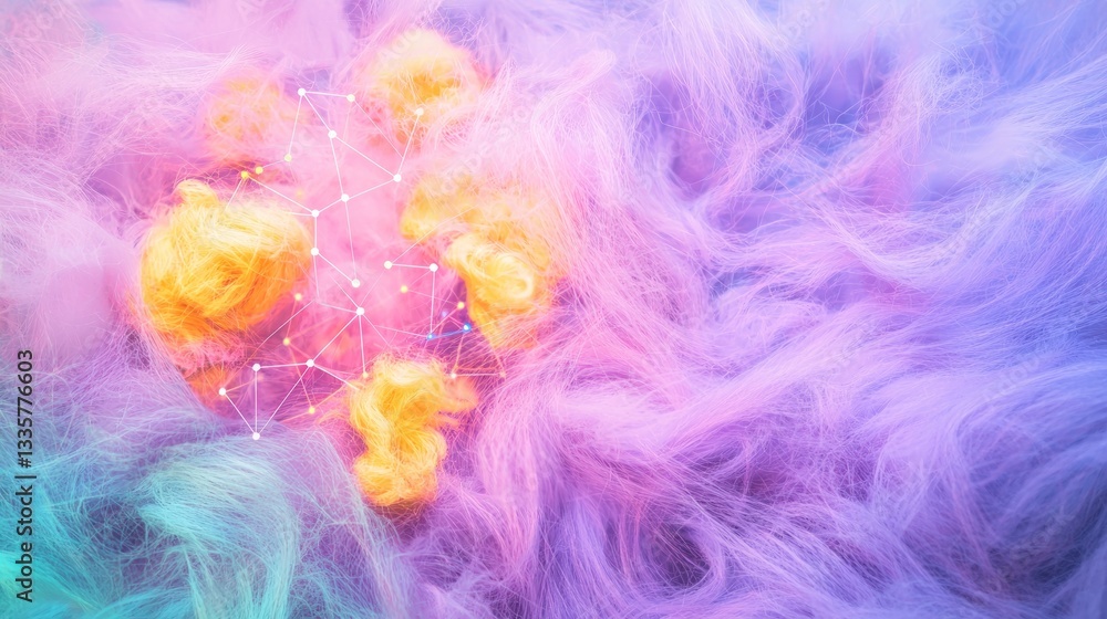 Fototapeta premium Abstract Network Colorful Threads Digital Connections Global Network Internet Concept