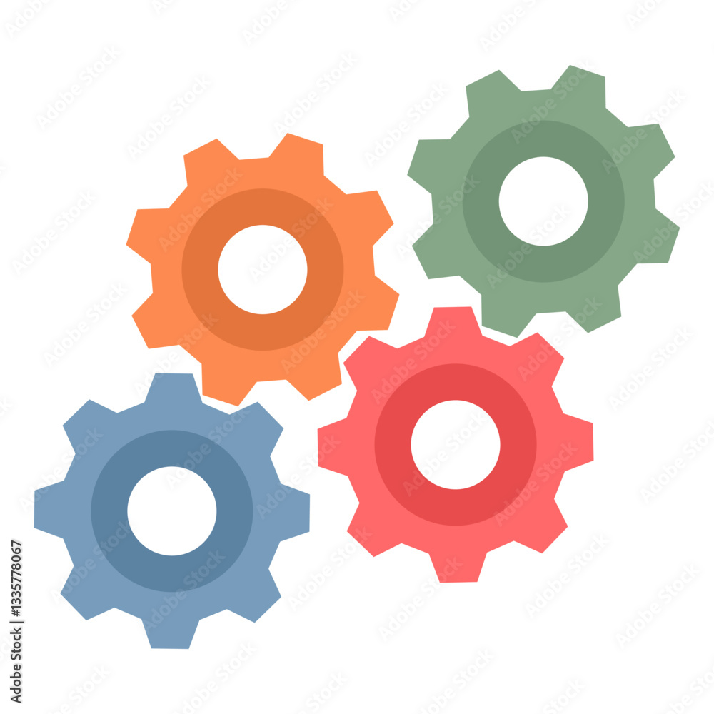 gear icon. Some gear icons with pastel colors gear icon. Some gear icons with pastel colors