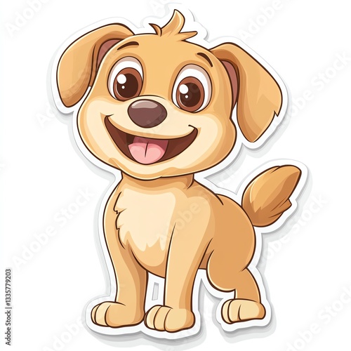 Wallpaper Mural A cheerful cartoon dog with big eyes and a playful smile, perfect for pet-themed designs. Torontodigital.ca