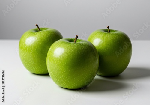 Three Green Apples, Minimalist Product Photography