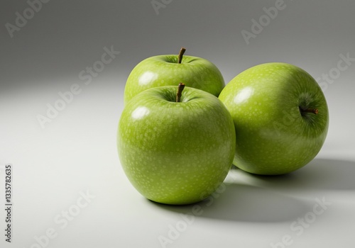 Three Green Apples, Minimalist Product Photography