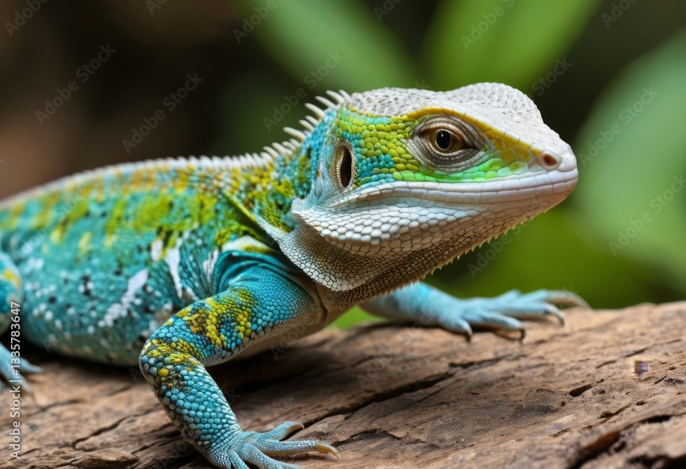 Fototapeta premium A lizard sits on the branch