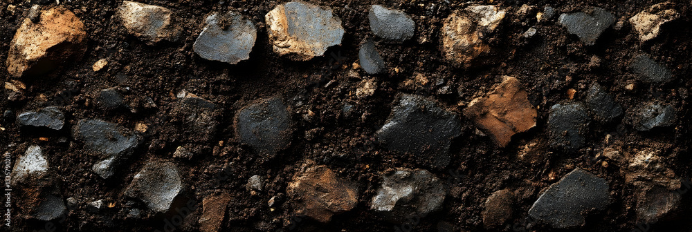Dark Soil and Stones Background Texture Dark Soil and Stones Background Texture