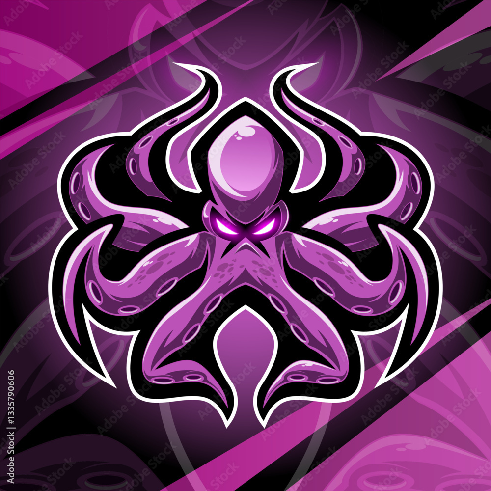 Fototapeta premium Kraken octopus esport mascot logo design