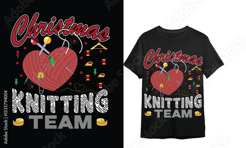 Christmas kinitting Team t shirtdesign