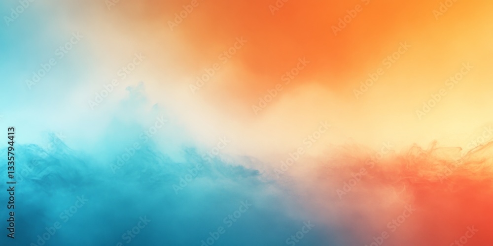Fototapeta premium Ethereal blend of cool blue and warm orange hues