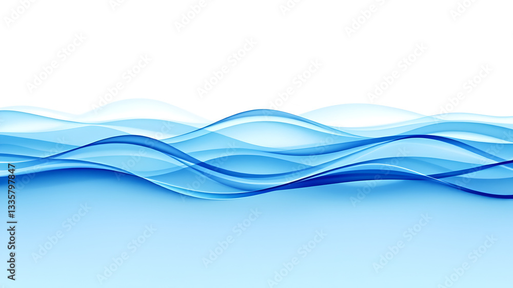 Naklejka premium Abstract Blue Wave Layers - Fluid Design Background with Gradient Flow and Water Movement Concept world water day.