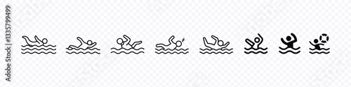 Swimmer icon, swimming icon, Water Safety Icon – Swimmer Needing Rescue, victims hand drowning child needing help icon
