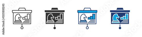 Strategy Multi Style Icon Set Vector 